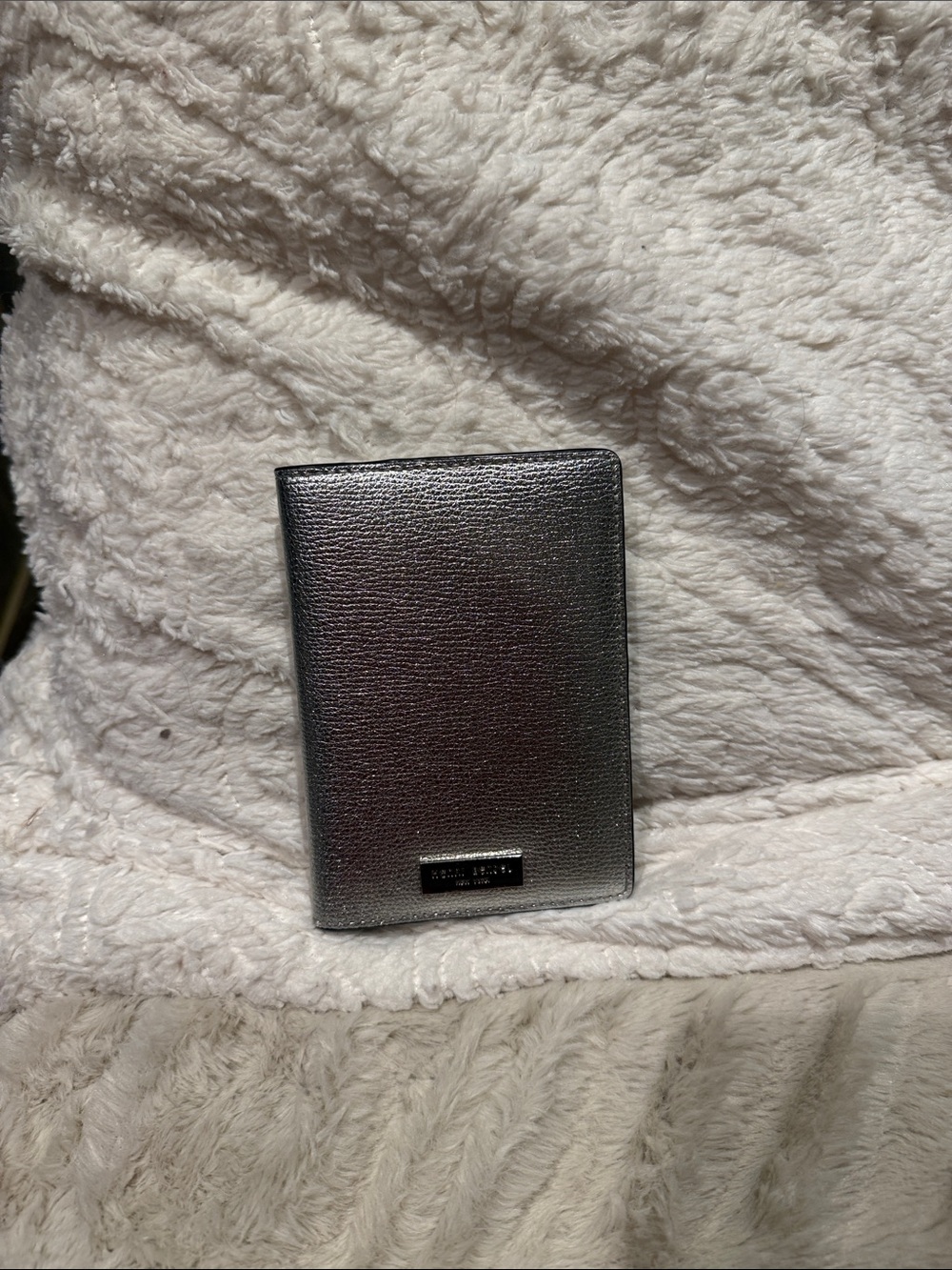 henri bendel Metallic Silver Passport Wallet